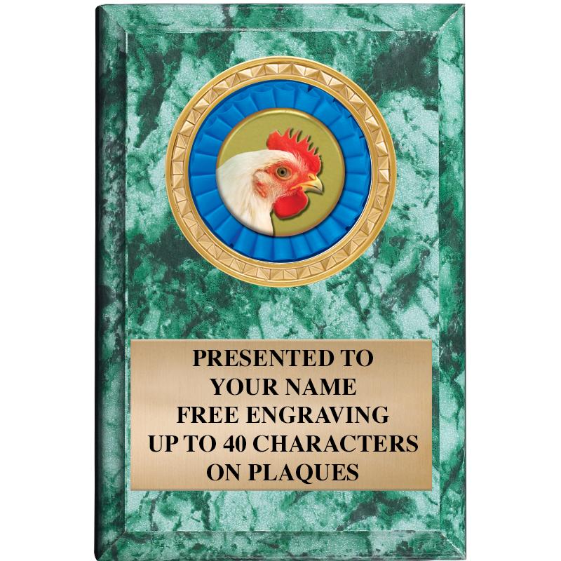 4" X 6" GREEN MBL INSERT PLQ