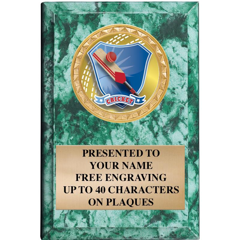 4" X 6" GREEN MBL INSERT PLQ