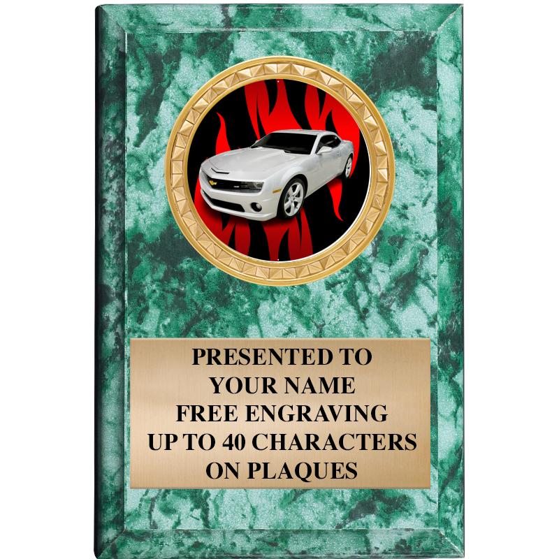 4" X 6" GREEN MBL INSERT PLQ
