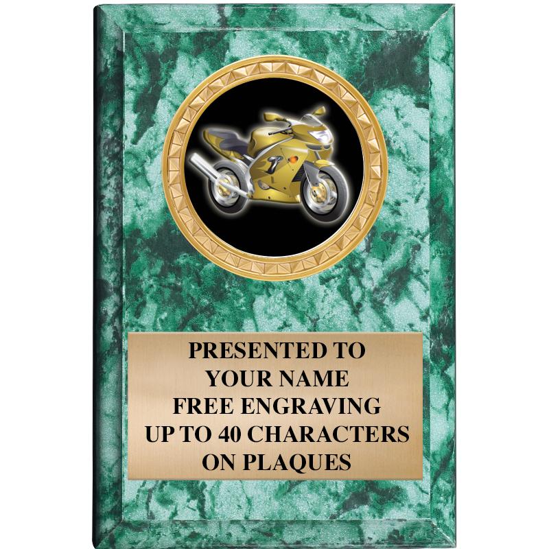 4" X 6" GREEN MBL INSERT PLQ