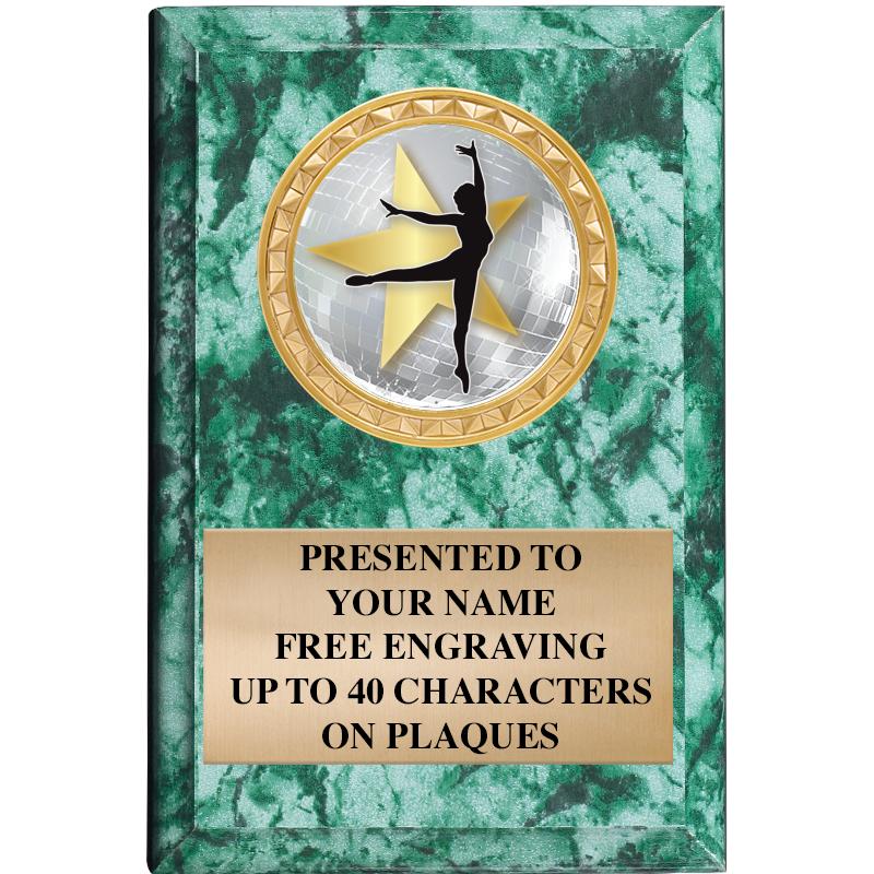 4" X 6" GREEN MBL INSERT PLQ