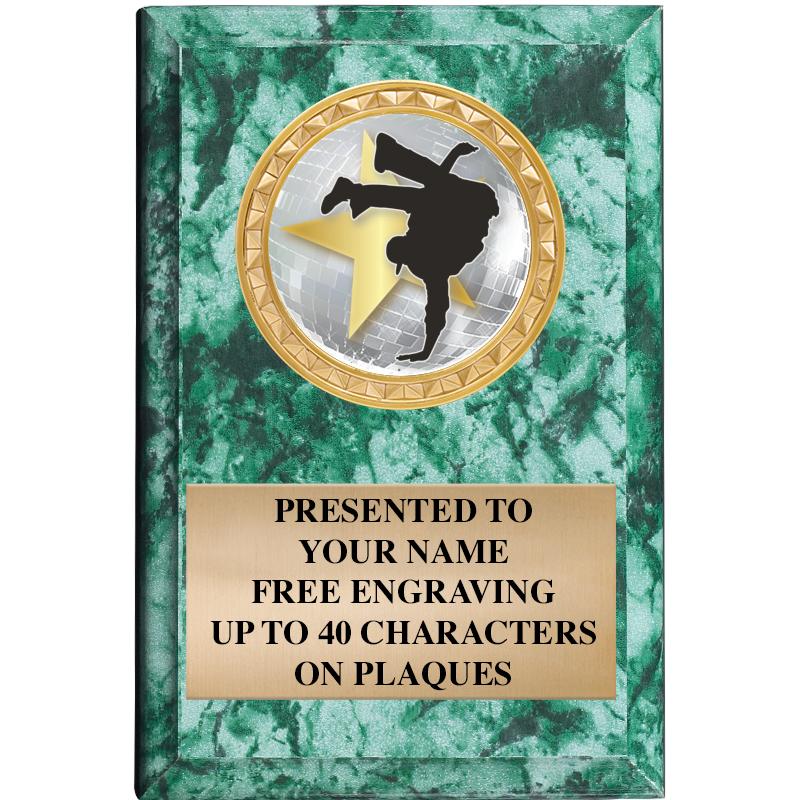 4" X 6" GREEN MBL INSERT PLQ