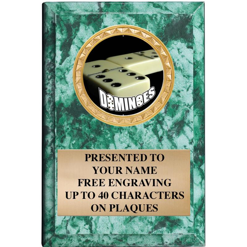 4" X 6" GREEN MBL INSERT PLQ