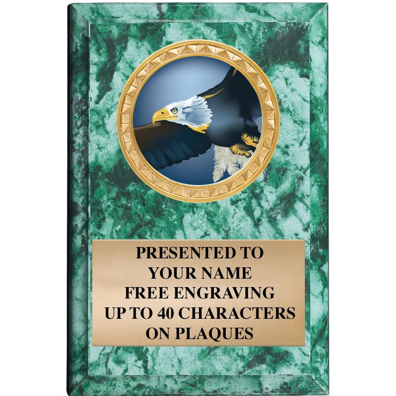 4" X 6" GREEN MBL INSERT PLQ