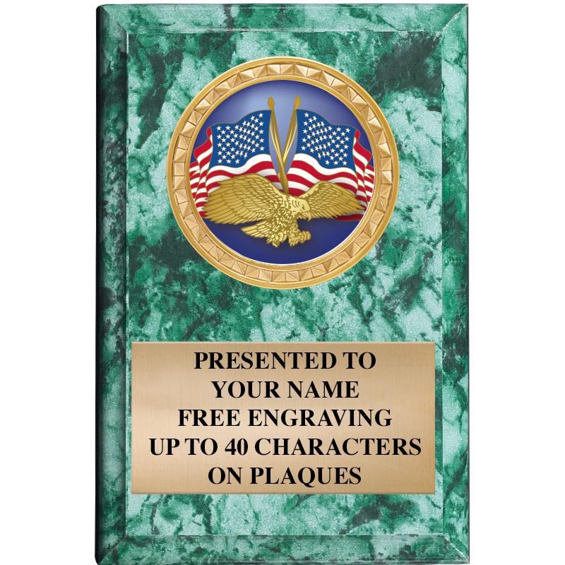 4" X 6" GREEN MBL INSERT PLQ