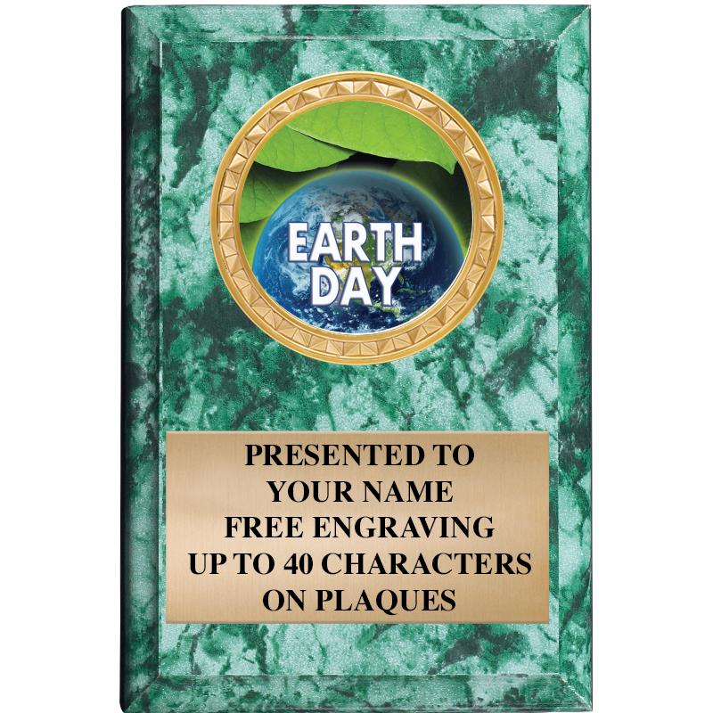 4" X 6" GREEN MBL INSERT PLQ