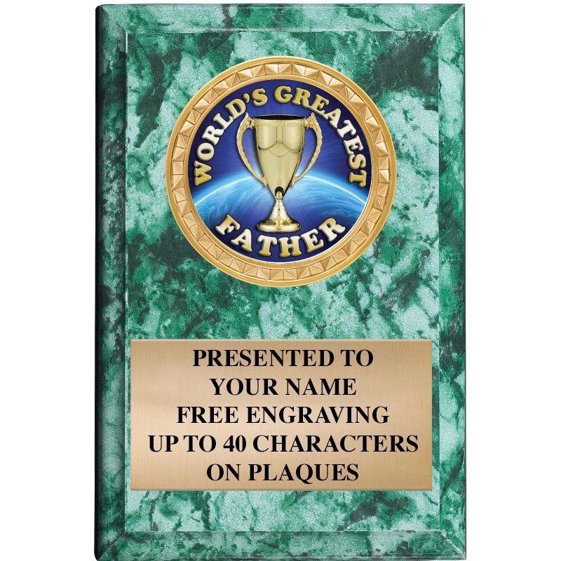 4" X 6" GREEN MBL INSERT PLQ