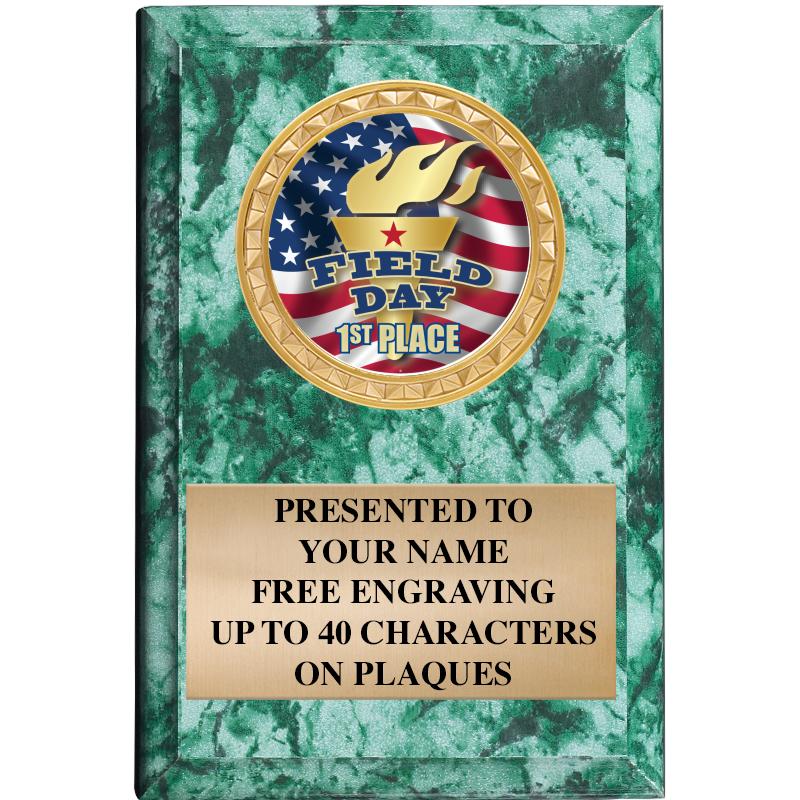 4" X 6" GREEN MBL INSERT PLQ