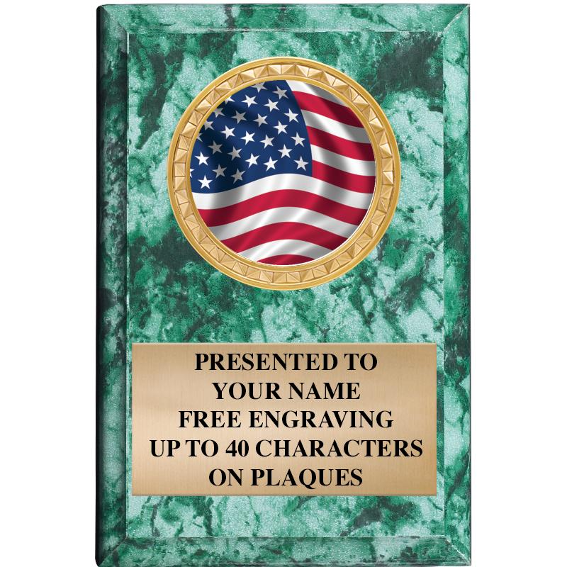 4" X 6" GREEN MBL INSERT PLQ