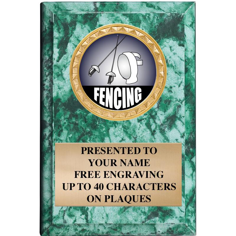 4" X 6" GREEN MBL INSERT PLQ