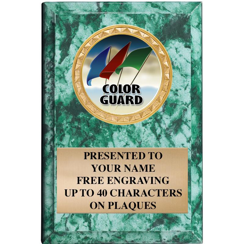 4" X 6" GREEN MBL INSERT PLQ