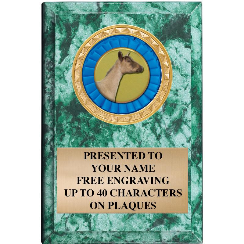 4" X 6" GREEN MBL INSERT PLQ