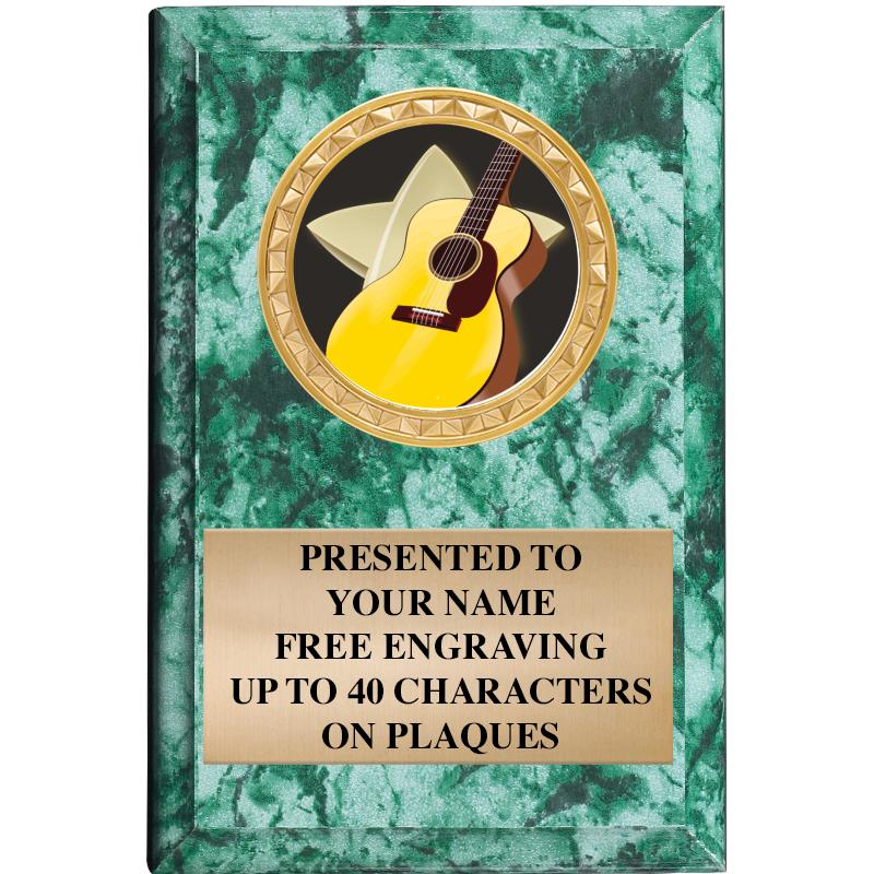 4" X 6" GREEN MBL INSERT PLQ