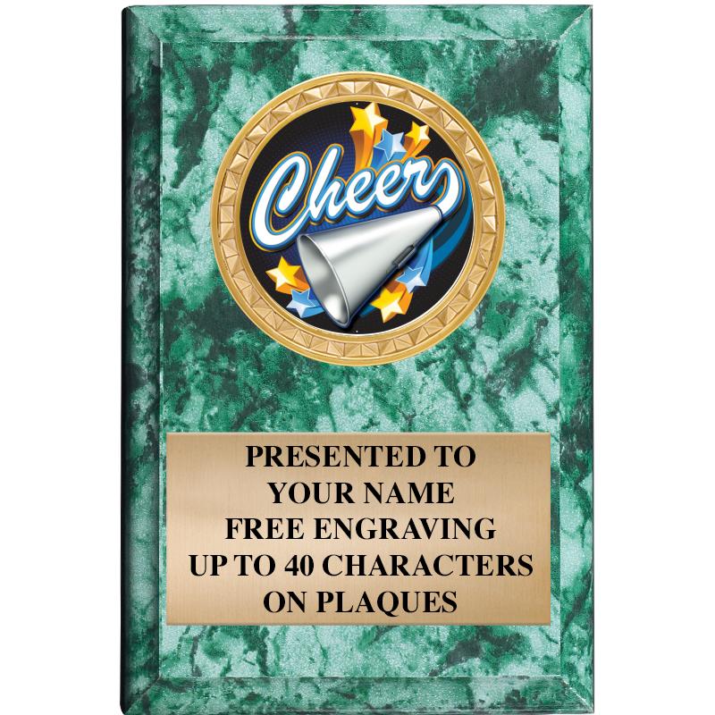 4" X 6" GREEN MBL INSERT PLQ