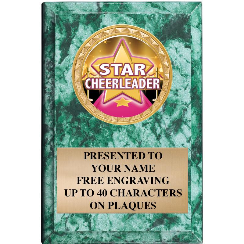 4" X 6" GREEN MBL INSERT PLQ