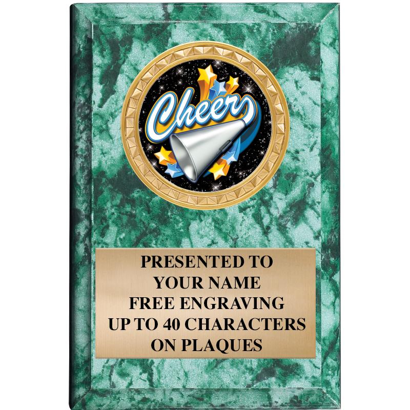 4" X 6" GREEN MBL INSERT PLQ