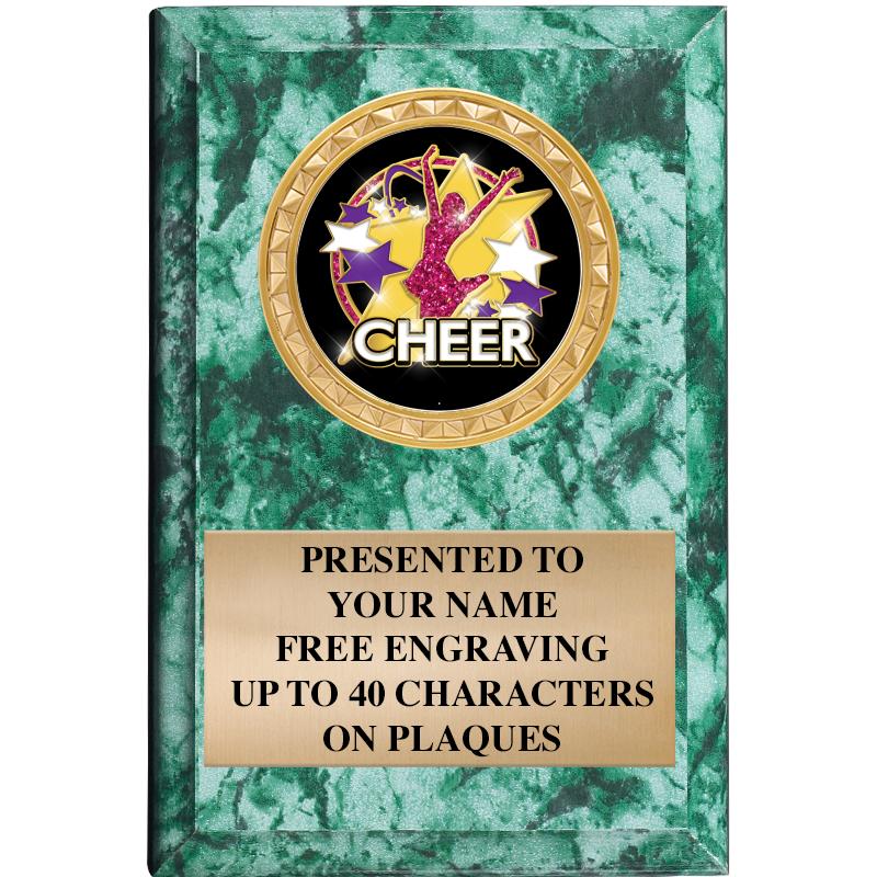 4" X 6" GREEN MBL INSERT PLQ