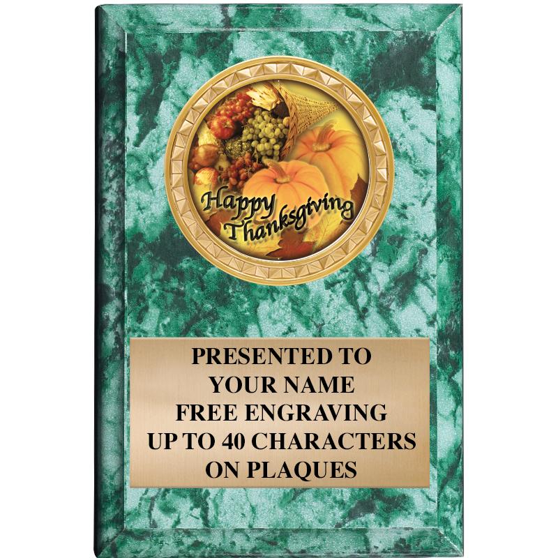 4" X 6" GREEN MBL INSERT PLQ