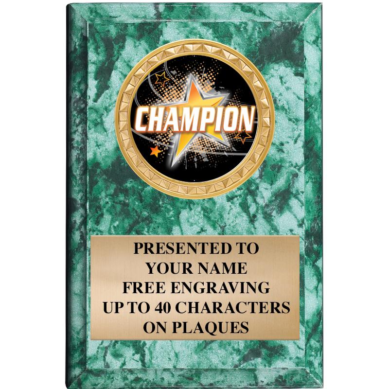 4" X 6" GREEN MBL INSERT PLQ