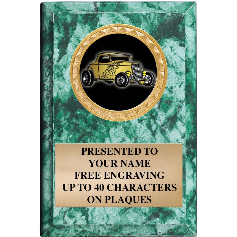 4" X 6" GREEN MBL INSERT PLQ