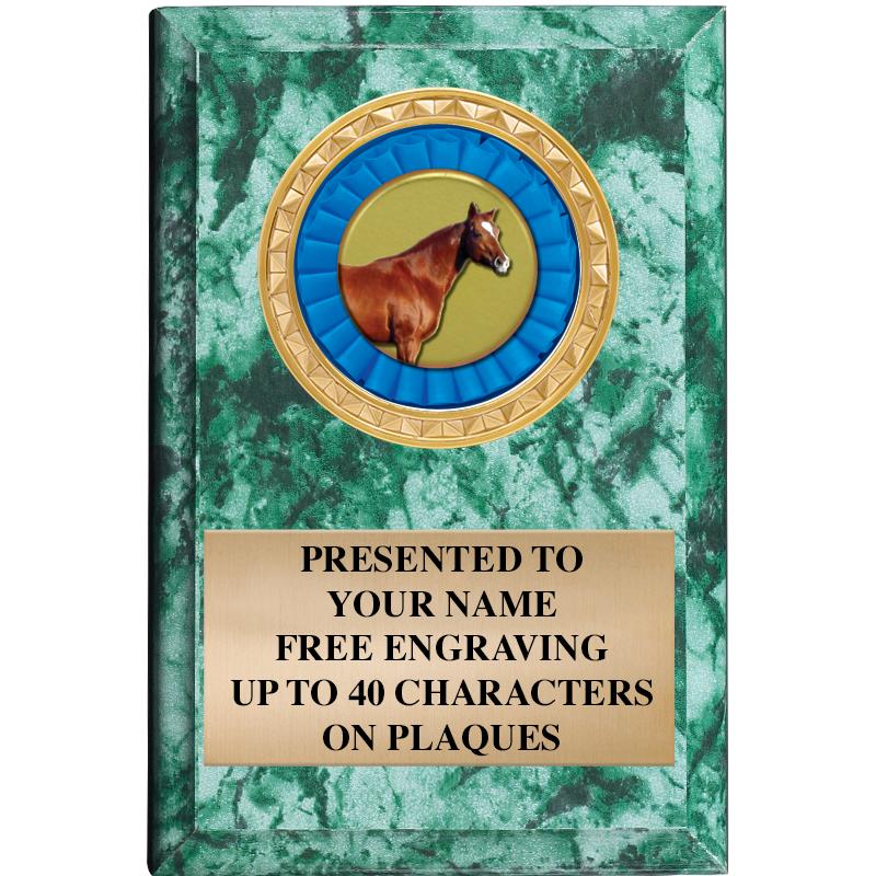 4" X 6" GREEN MBL INSERT PLQ