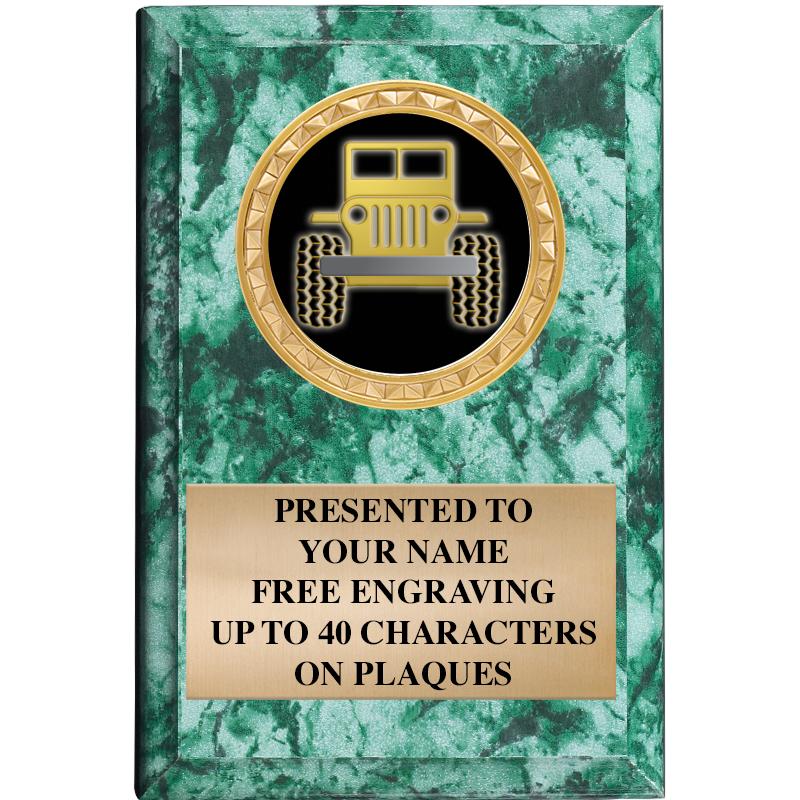 4" X 6" GREEN MBL INSERT PLQ