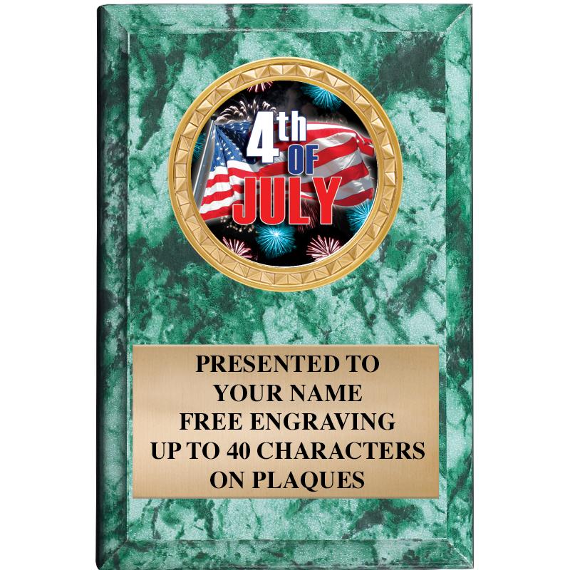 4" X 6" GREEN MBL INSERT PLQ