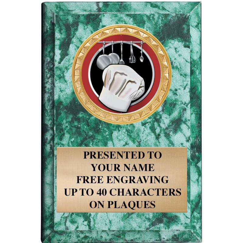 4" X 6" GREEN MBL INSERT PLQ