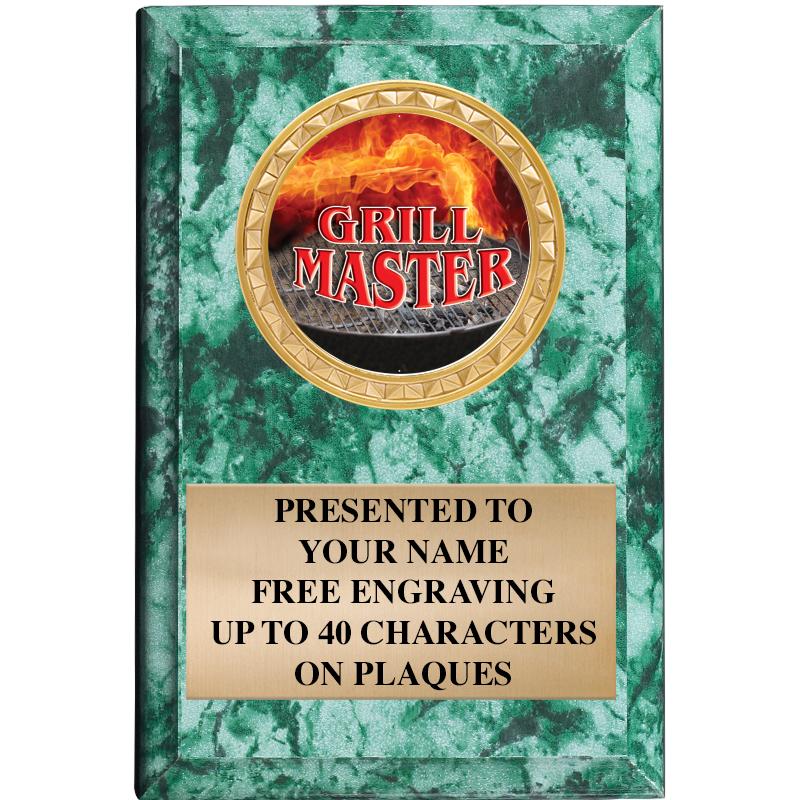 4" X 6" GREEN MBL INSERT PLQ