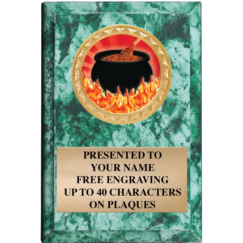 4" X 6" GREEN MBL INSERT PLQ