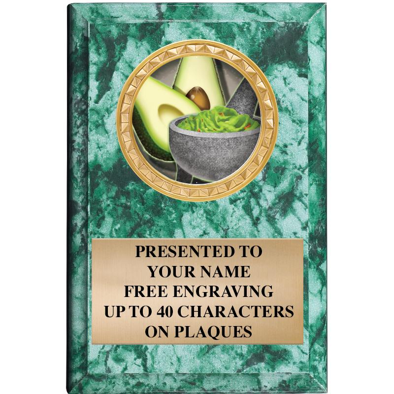 4" X 6" GREEN MBL INSERT PLQ