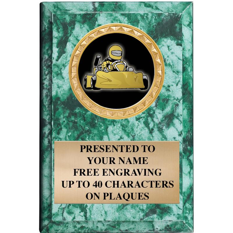 4" X 6" GREEN MBL INSERT PLQ