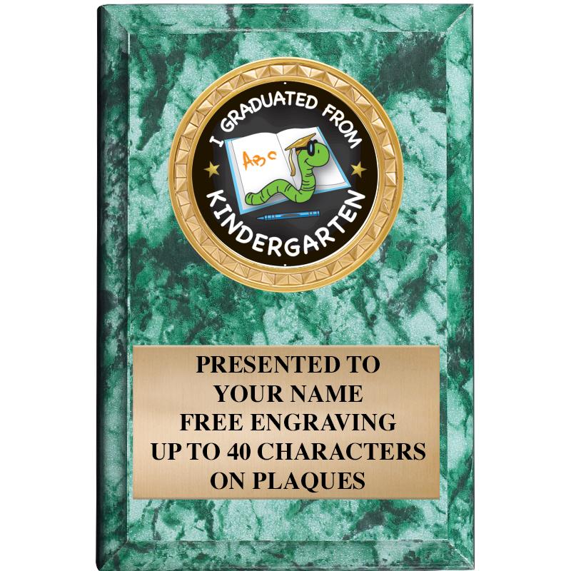 4" X 6" GREEN MBL INSERT PLQ