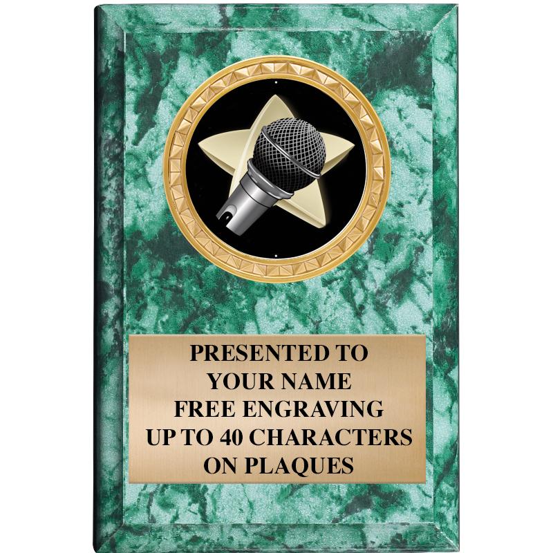 4" X 6" GREEN MBL INSERT PLQ