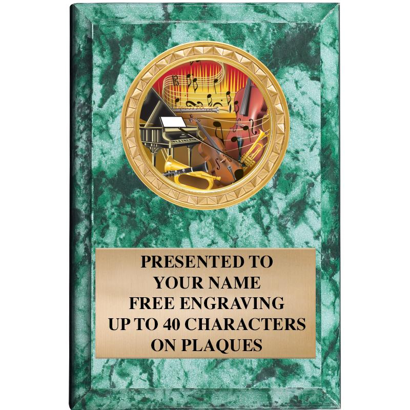 4" X 6" GREEN MBL INSERT PLQ