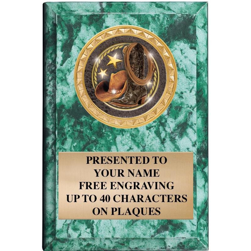 4" X 6" GREEN MBL INSERT PLQ