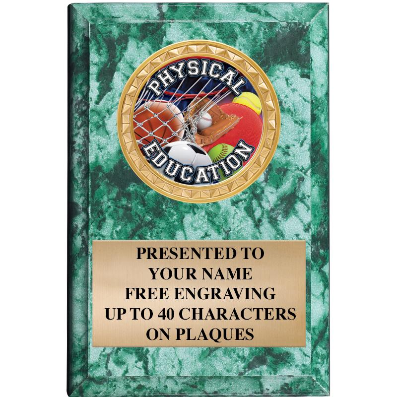 4" X 6" GREEN MBL INSERT PLQ