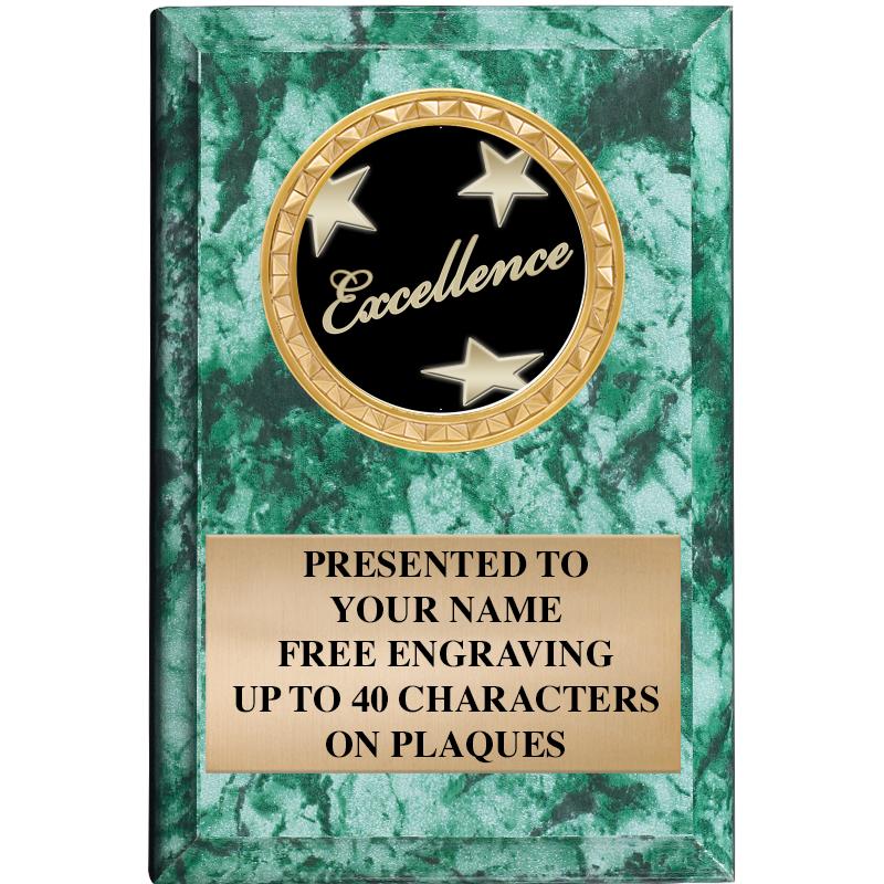 4" X 6" GREEN MBL INSERT PLQ