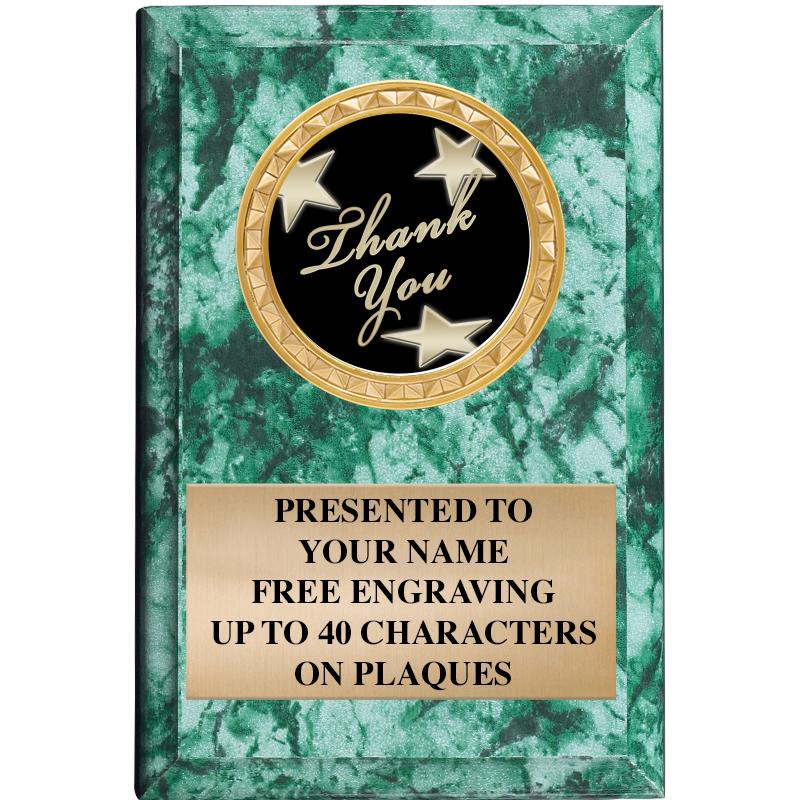 4" X 6" GREEN MBL INSERT PLQ