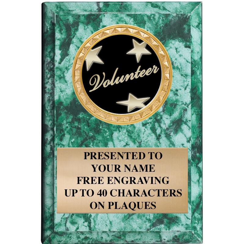 4" X 6" GREEN MBL INSERT PLQ