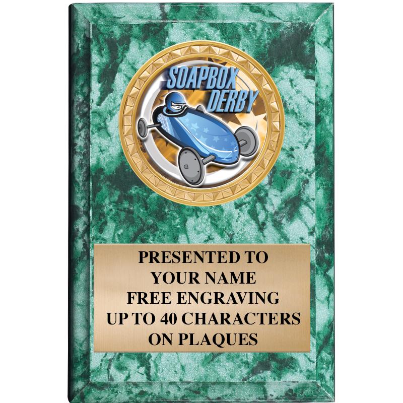 4" X 6" GREEN MBL INSERT PLQ