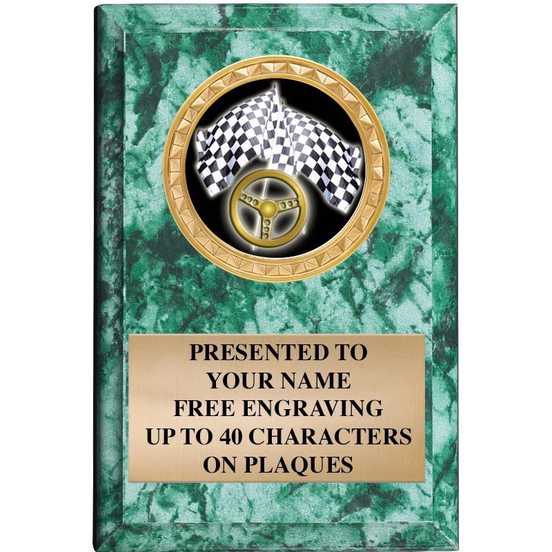 4" X 6" GREEN MBL INSERT PLQ