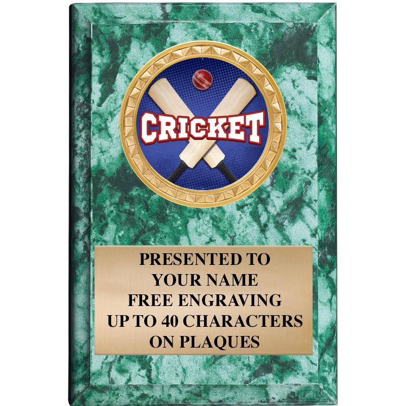 4" X 6" GREEN MBL INSERT PLQ