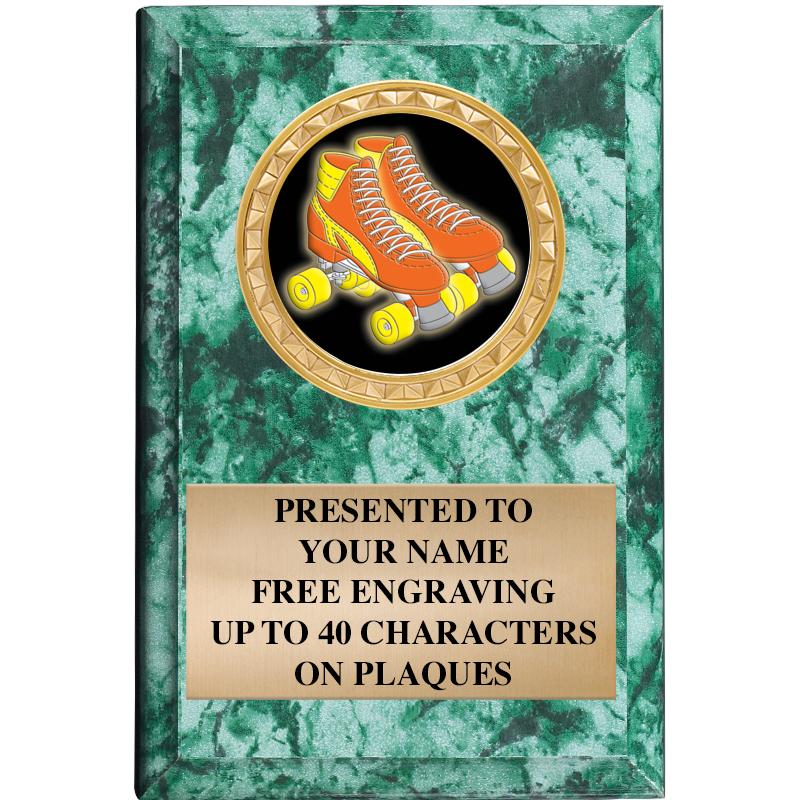 4" X 6" GREEN MBL INSERT PLQ