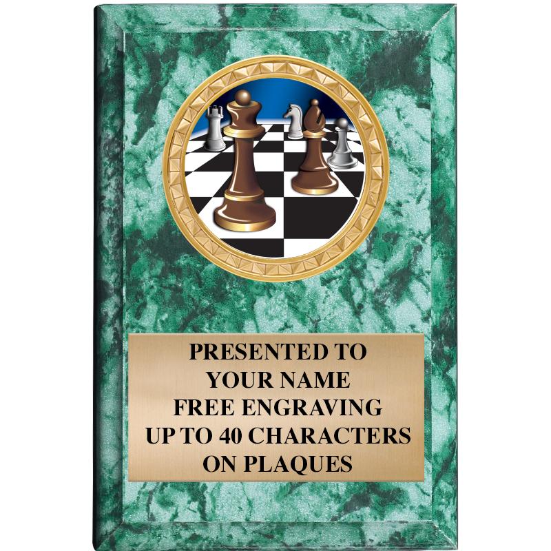 4" X 6" GREEN MBL INSERT PLQ