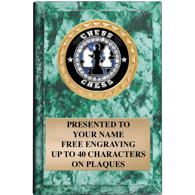 4" X 6" GREEN MBL INSERT PLQ