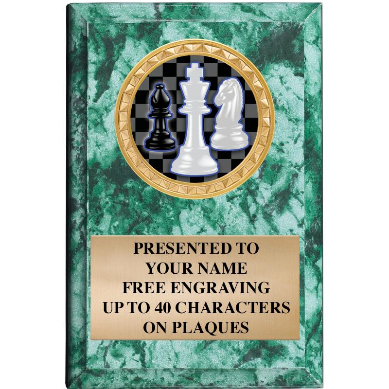 4" X 6" GREEN MBL INSERT PLQ