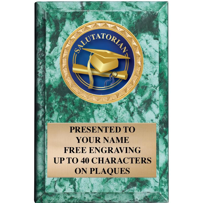 4" X 6" GREEN MBL INSERT PLQ