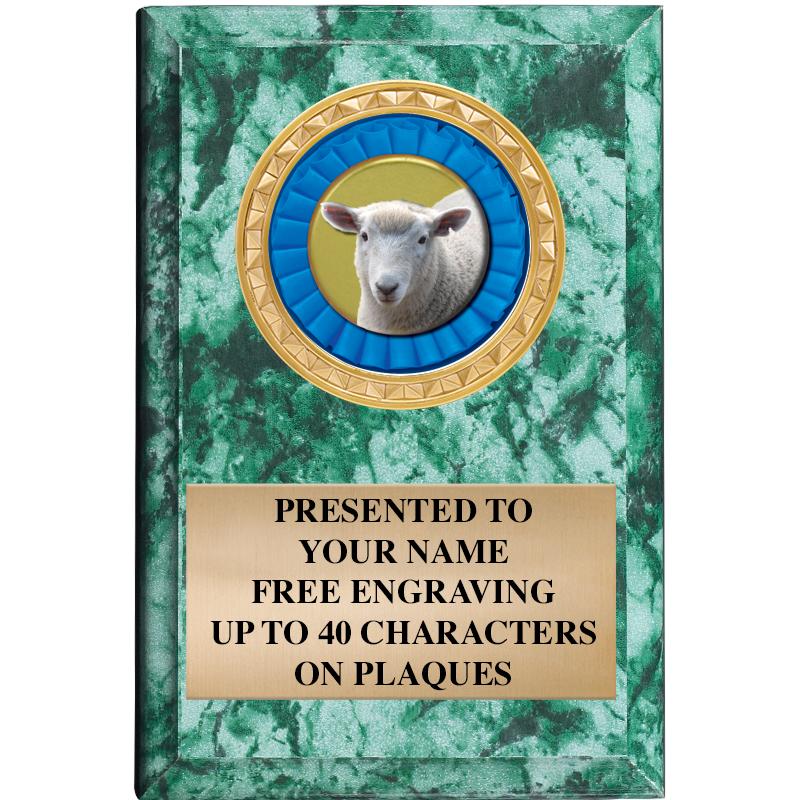 4" X 6" GREEN MBL INSERT PLQ