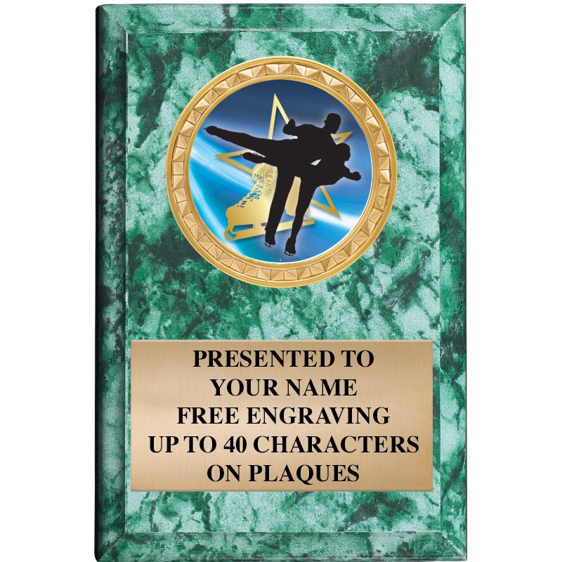 4" X 6" GREEN MBL INSERT PLQ